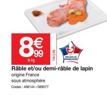 râble et ou demi-râble de lapin