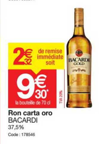 ron carta oro bacardi