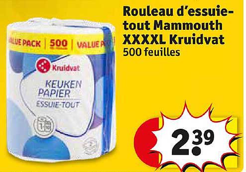 rouleau d'essuie tout mammouth xxxxl kruidvat