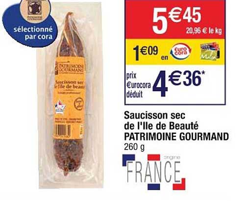 saucisson sec de l'ile de beauté patrimoine gourmand