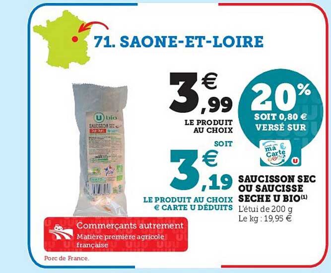 Saucisson Sec Ou Saucisse Sèche U Bio