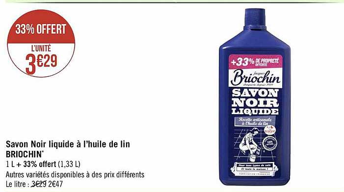 Savon Noir Liquide à L'huile De Lin Birochin