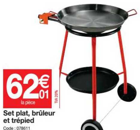 set plat brûleur et trépied