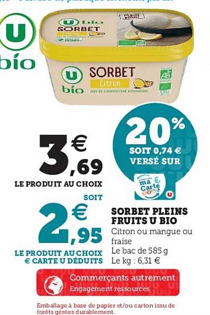 sorbet pleins fruits u bio