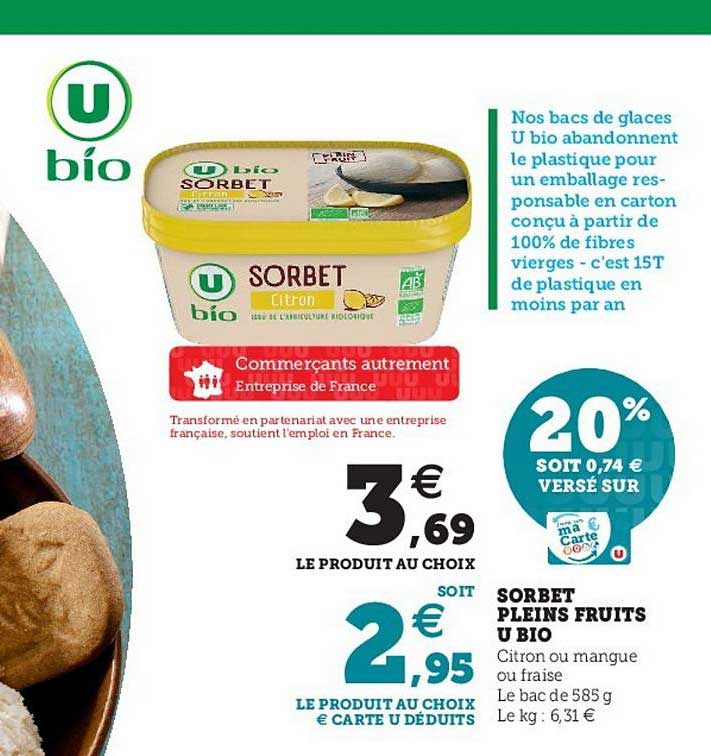 sorbet pleins fruits u bio