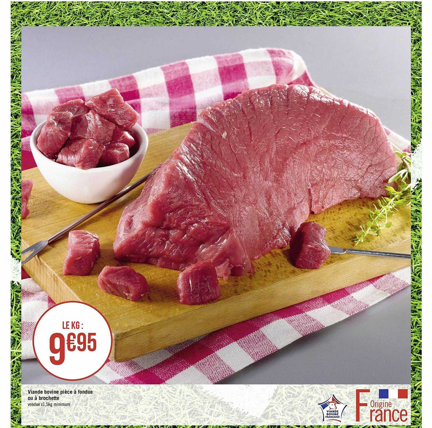 Viande Bovine : Pièce à Fondue à Brochette