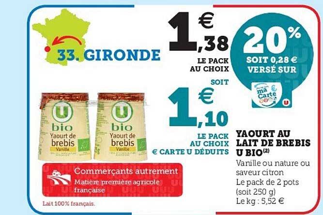 Yaourt Au Lait De Brebis U Bio