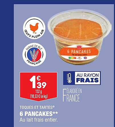6 pancakes toques et tartes