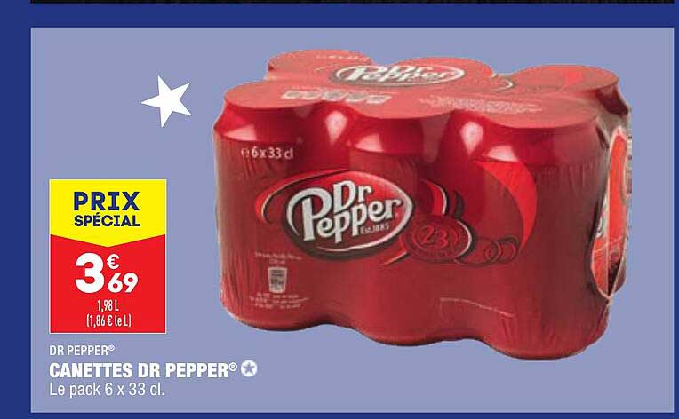 canettes Dr pepper