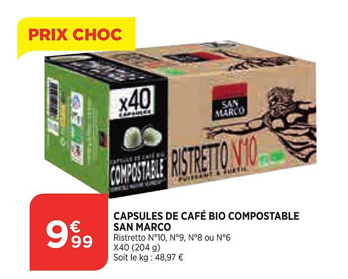 capsules de café bio compostable san marco