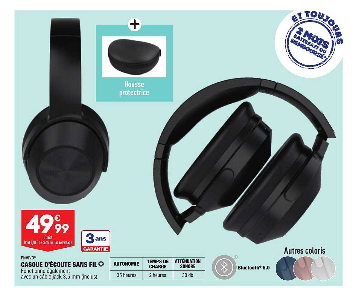casque d'écoute sans fil envivo