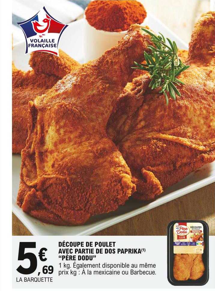 découpe de poulet avec partie de dos paprika "père dodu"