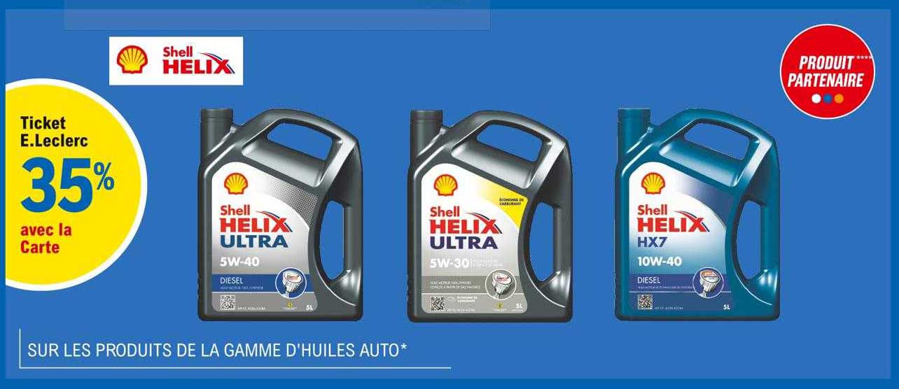 la gamme d'huiles auto shell helix