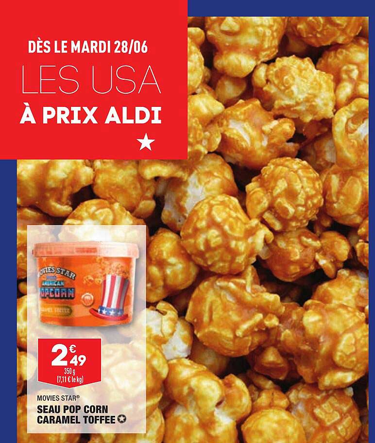 seau pop corn caramel toffee movies star