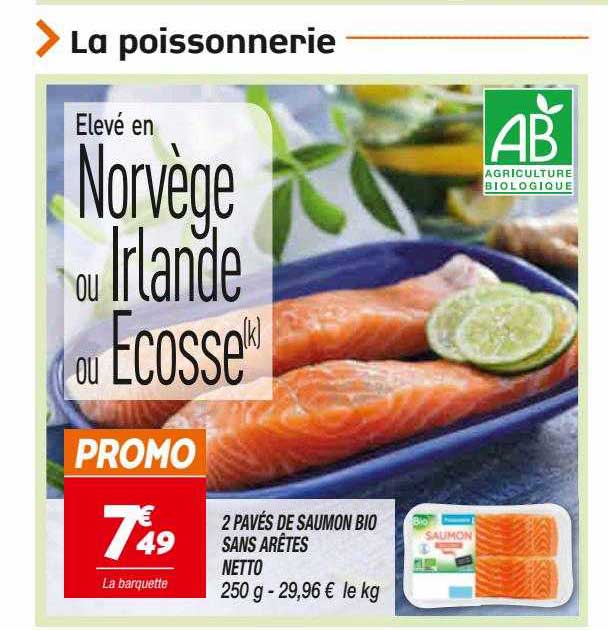 2 pavés de saumon bio sans arêtes netto