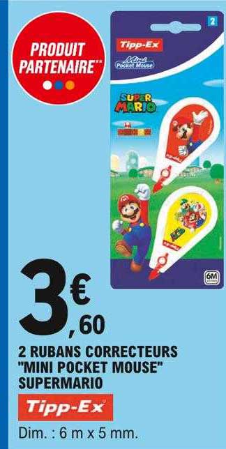2 rubans correcteurs "mini pocket mouse" supermario