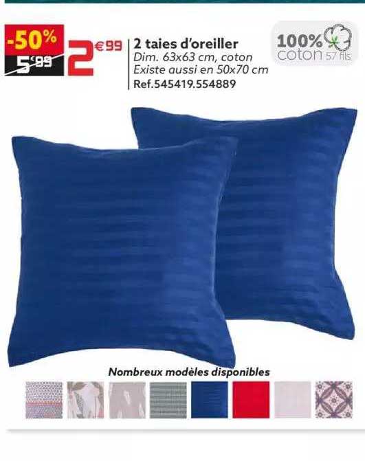 2 taies d'oreiller
