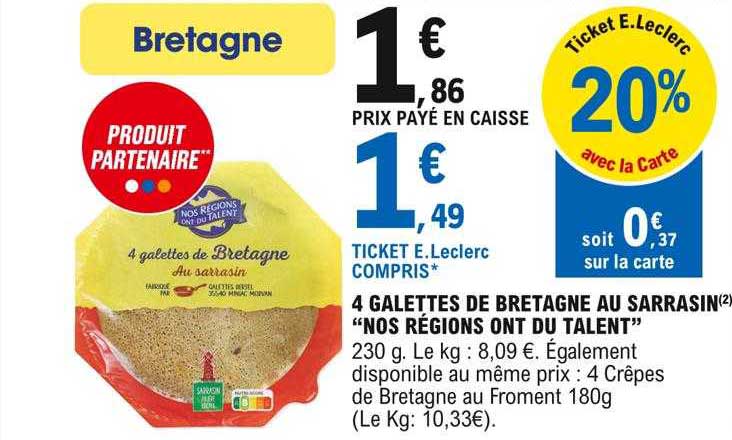 4 galettes de bretagne au sarrasin "nos régions ont du talent"