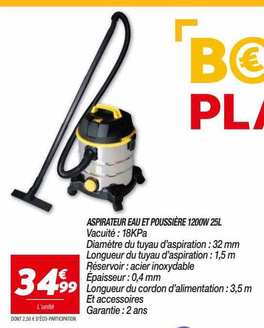 Aspirateur Eau Et Poussière 1200w 25 L