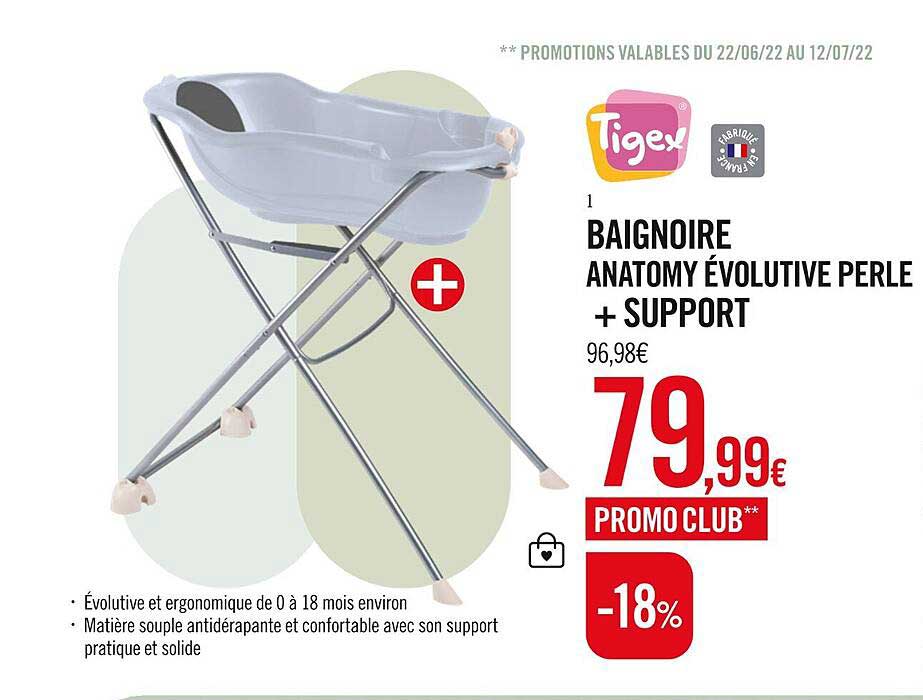 baignoire anatomy évolutive perle + support tigex