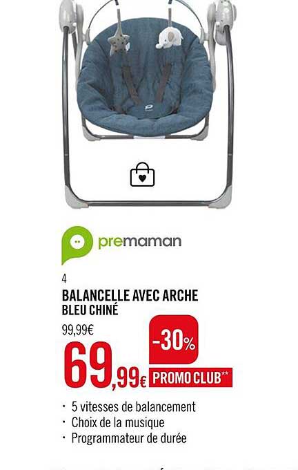 balancelle avec arche bleu chiné premaman