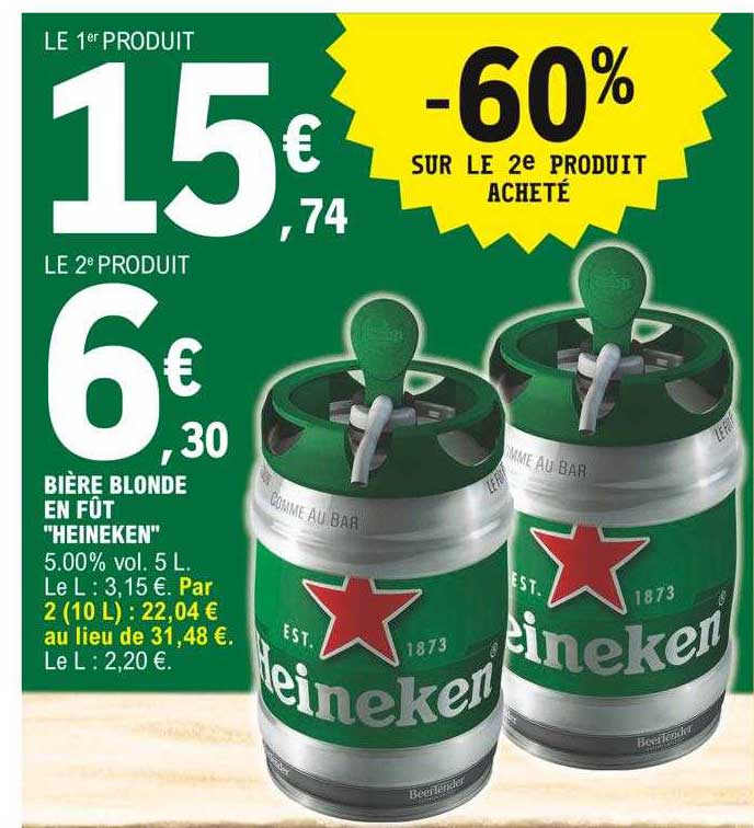 Bière Blonde En Fût "heineken"