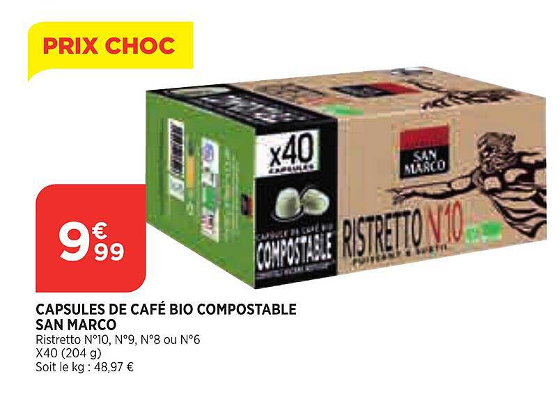 capsules de café bio compostable san marco