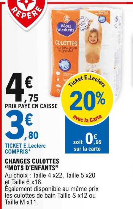 changes culottes "mots d'enfants"