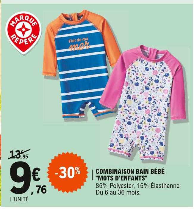 combinaison bain bébé "mots d'enfants"