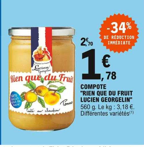compote "rien que du fruit lucien georgelin"
