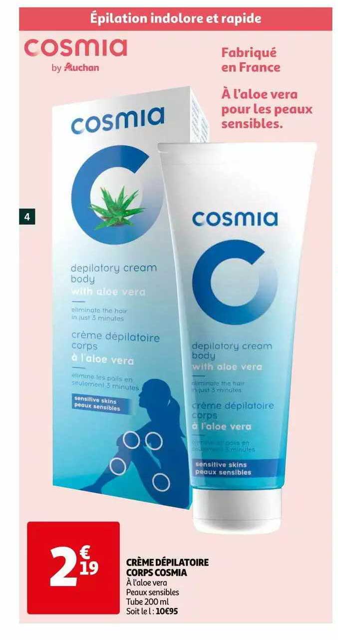 Crème Dépilatoire Corps Cosmia