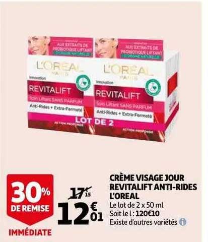 crème visage jour revitalift anti-rides l'oréal