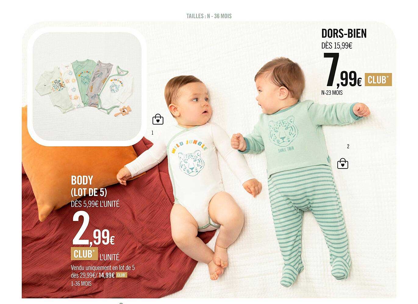 dors-bien, body (lot de 5)