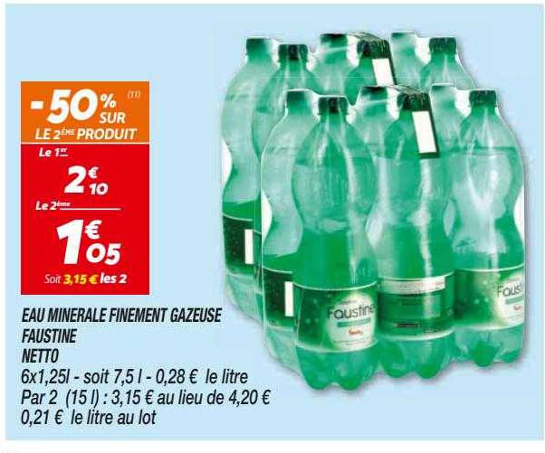 eau minérale finement gazeuse faustine netto