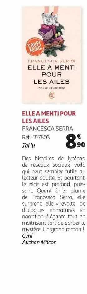 elle a menti pour les ailes - francesca serra