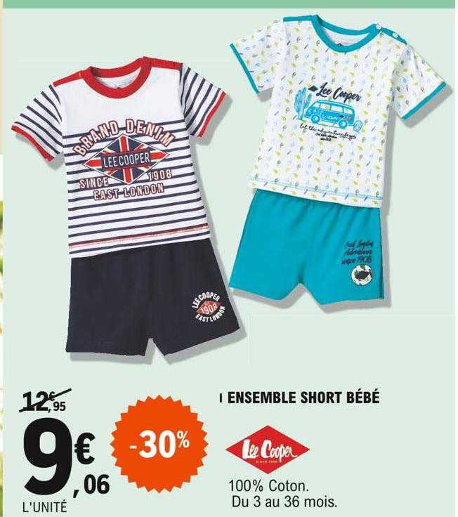 ensemble short bébé lee cooper