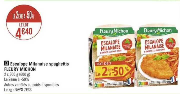 escalope milanaise spaghettis fleury michn