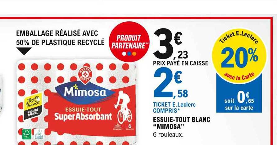 essuie-tout blanc "mimosa"