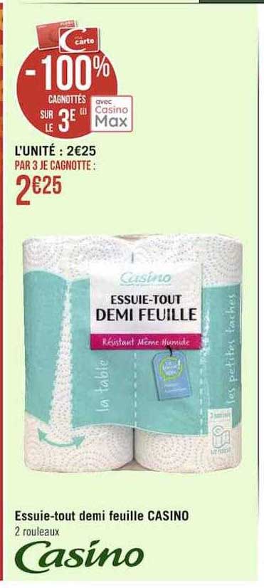 essuie-tout demi feuille casino