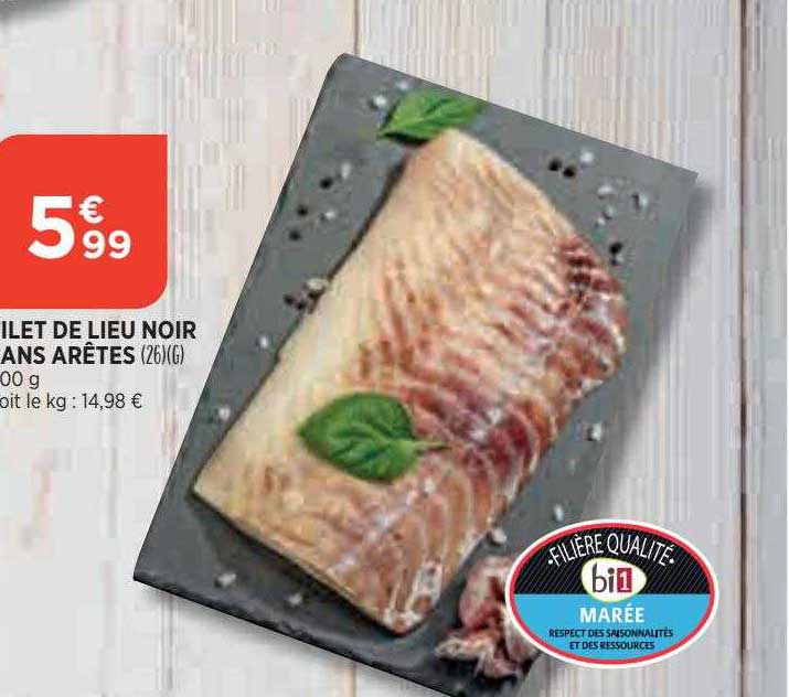 filet de lieu noir sans arêtes