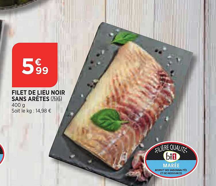 filet de lieu noir sans arêtes