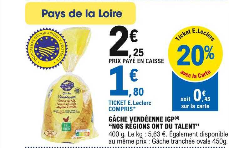 gâche vendéenne igp "nos régions ont du talent"