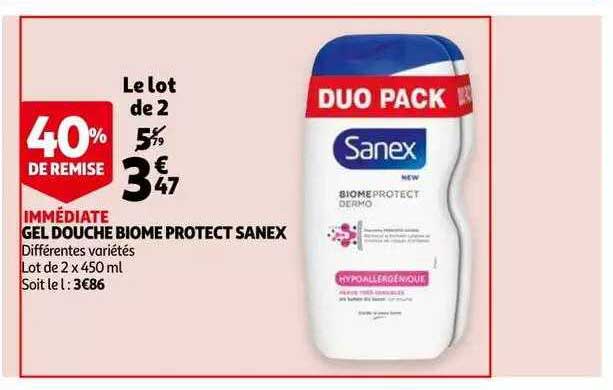 gel douche biome protect sanex