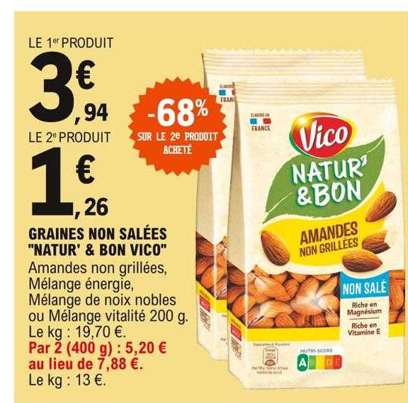graines non salées "natur' & bon vico"