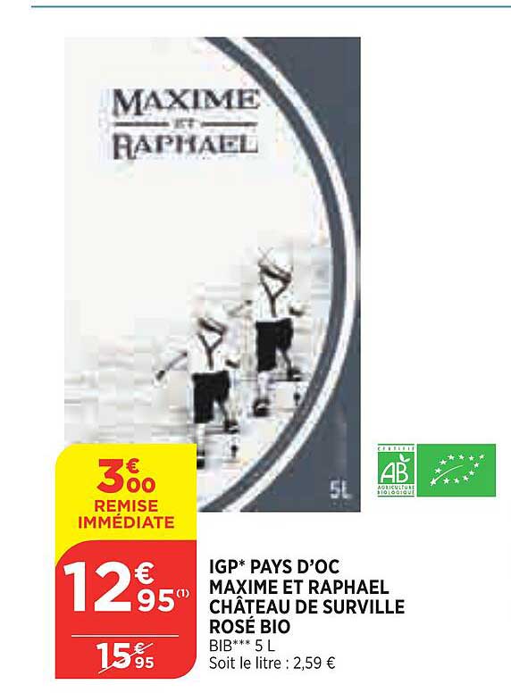 igp pays d'oc maxime et raphael château de surville rosé bio