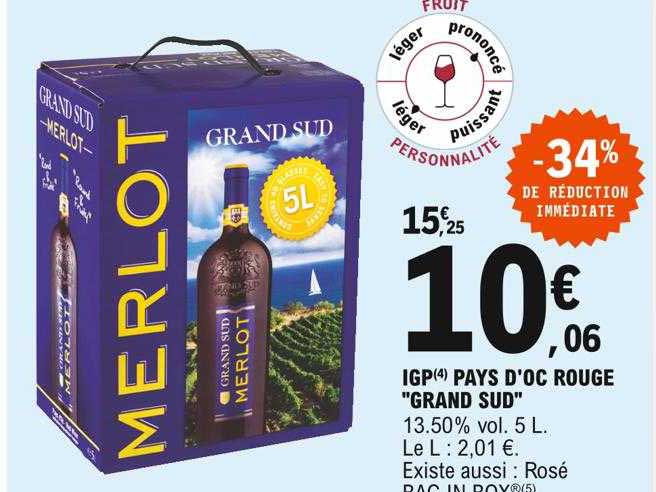 Igp Pays D'oc Rouge "grand Sud"