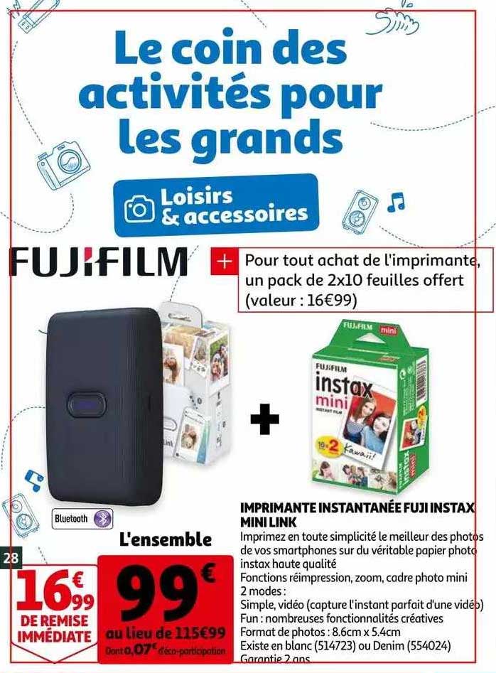 imprimante instantanée fuji instax mini link