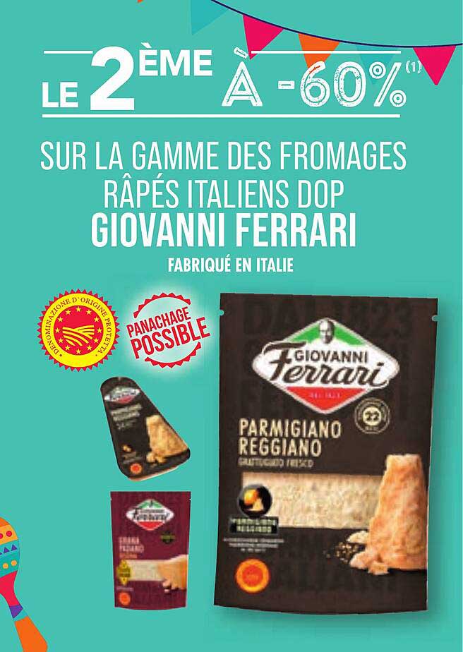 la gamme des fromages râpé italiens dop giovanni ferrari