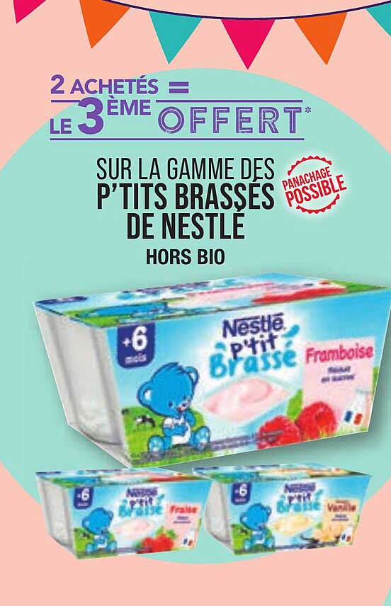 la gamme des p'tits brassés de nestlé hors bio