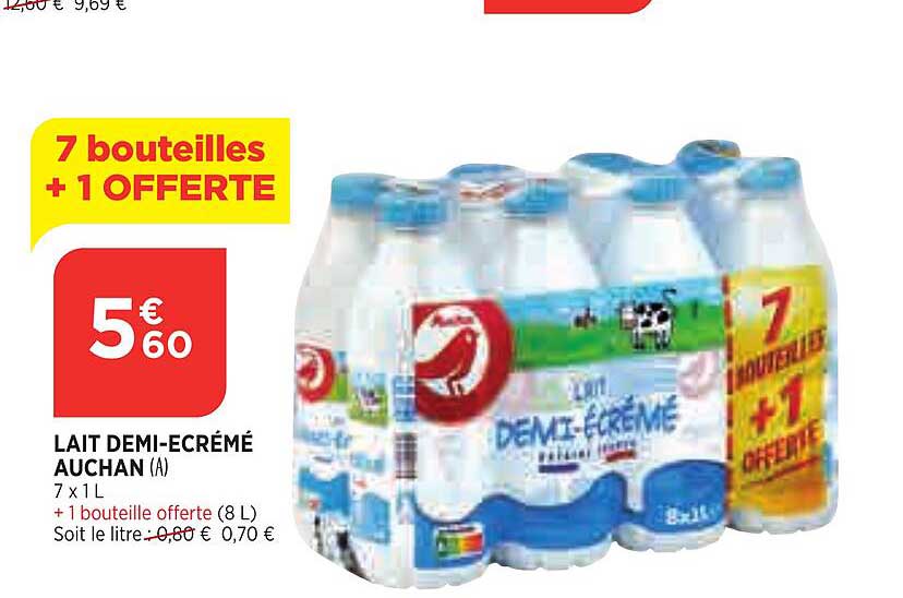 lait demi-écrémé auchan